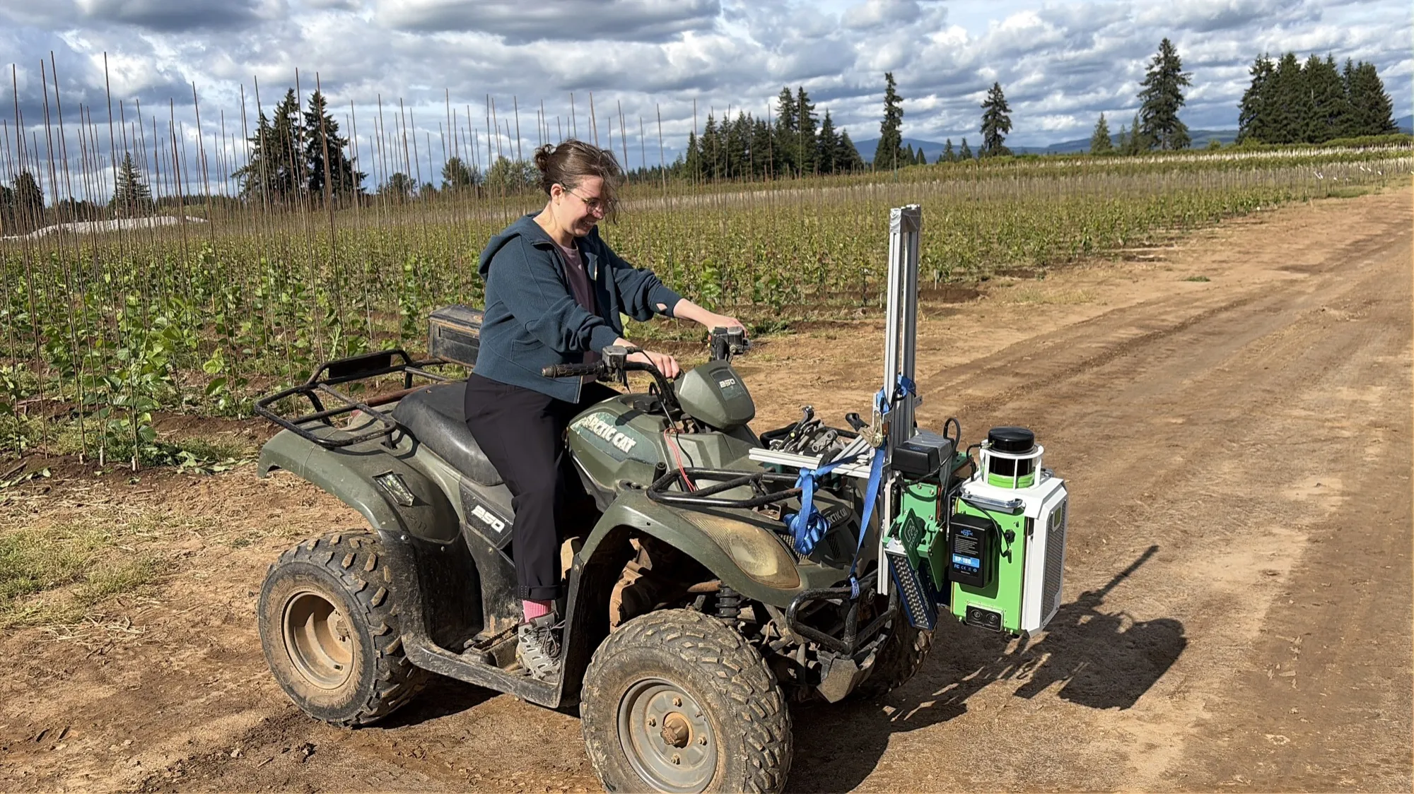 A moss operator scanning in the field